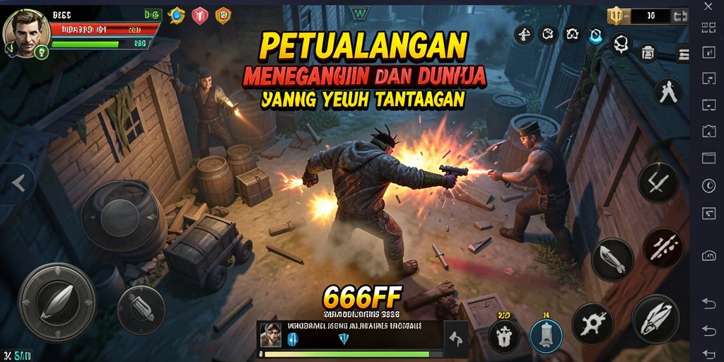 Tangkapan layar menunjukkan aksi mendebarkan dalam game petualangan.