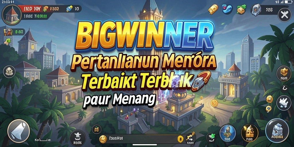 Screenshot gameplay BIGWINNER menunjukan menara yang siap menghadapi gelombang musuh.