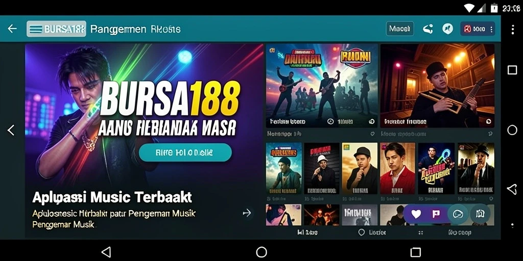 Screenshot BURSA188 menampilkan antarmuka pengguna yang menarik saat mendengarkan musik.