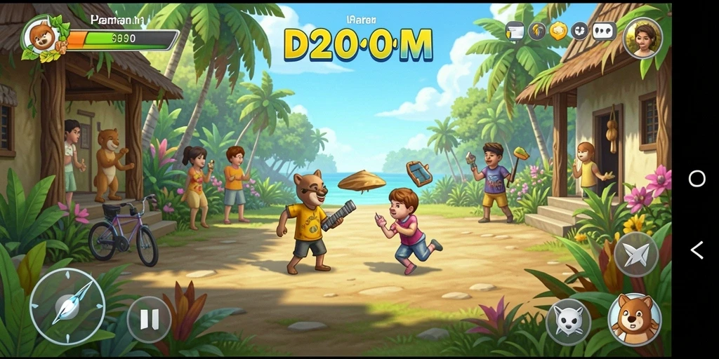 Tampilan gameplay D200M yang menyenangkan dan menghibur.