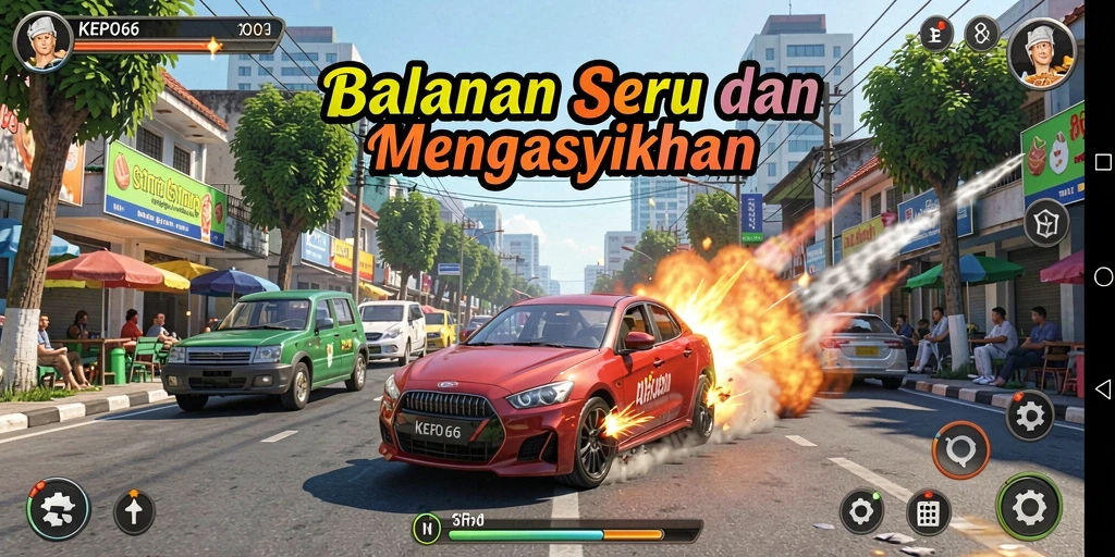 Screenshot utama KEPO66 menunjukkan balapan seru dengan grafik menawan.
