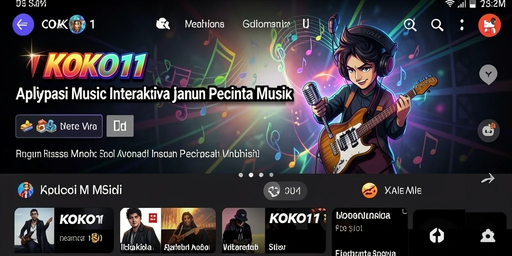 Screenshot KOKO11 menampilkan gameplay interaktif dalam aplikasi musik.