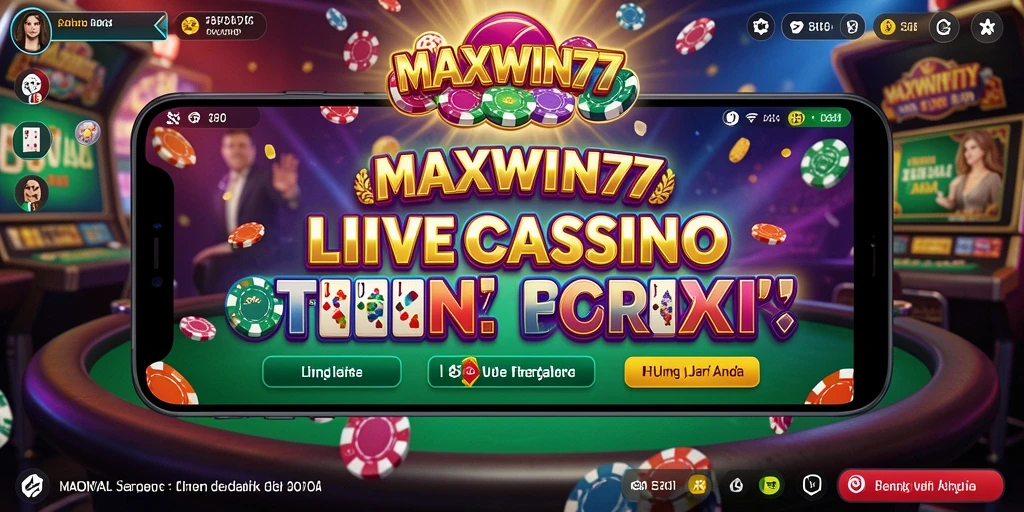 Tampilan gameplay Live Casino yang seru dan interaktif di MAXWIN77.