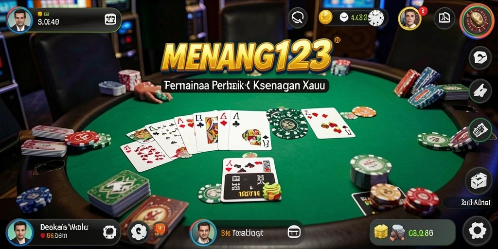 Tampilan menarik dari gameplay Poker di MENANG123.