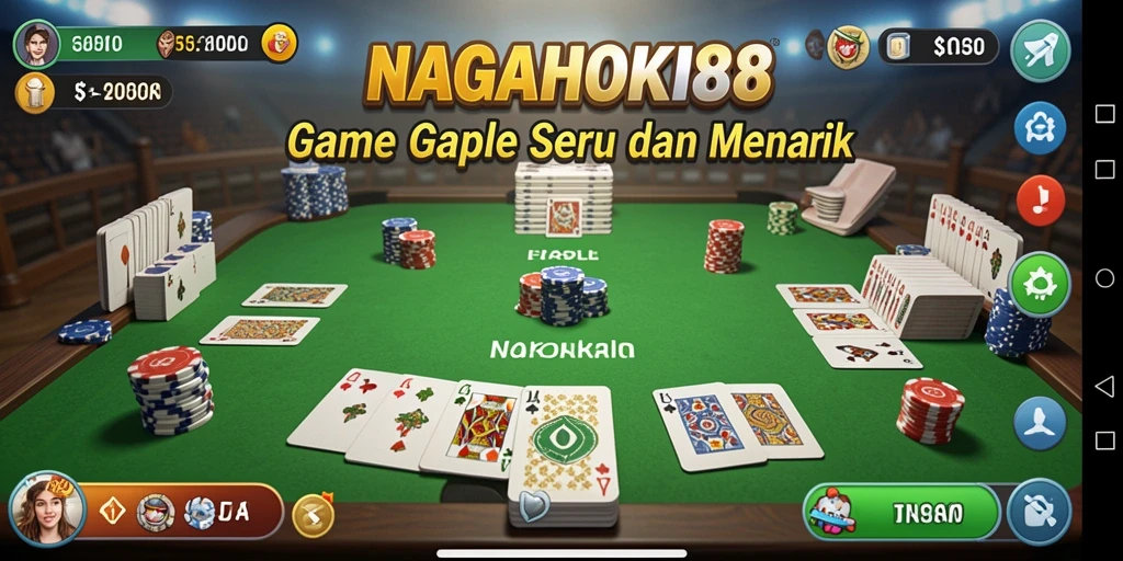 Tampilan gameplay Gaple yang mengasyikkan di NAGAHOKI88.