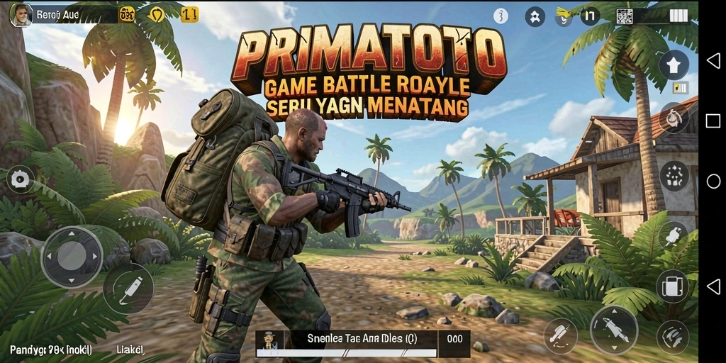 Gameplay seru di PRIMATOTO dengan aksi Battle Royale mendebarkan.
