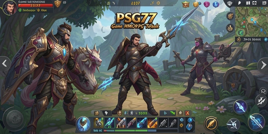 Screenshot menunjukkan aksi seru dalam permainan <strong>PSG77</strong> dengan pemain berkompetisi di dungeon.