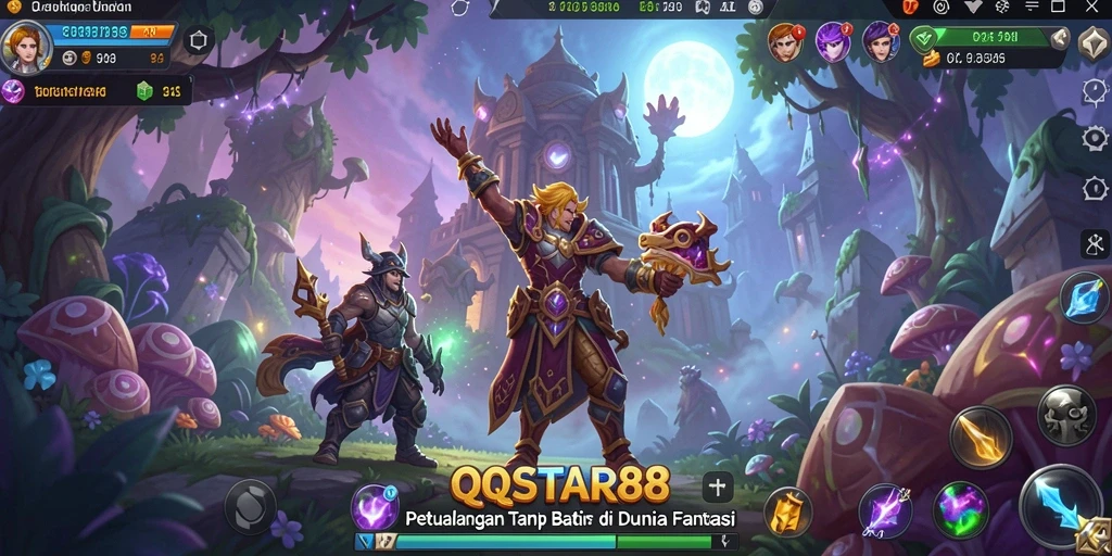 Screenshot gameplay QQSTAR88 yang menampilkan petualangan seru di dunia fantastis.