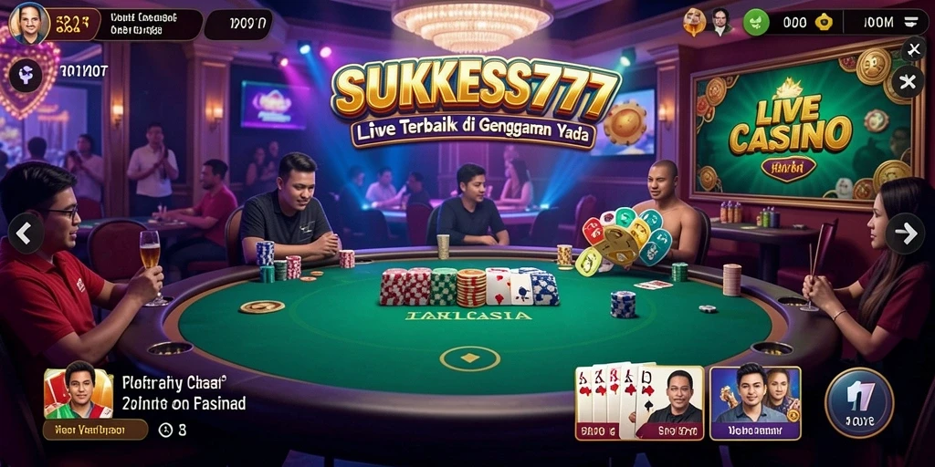 Gameplay Live Casino yang mengasyikkan di SUKSES777 dengan dealer langsung.